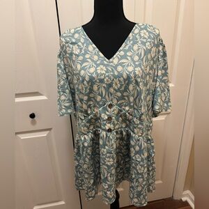 Mint green baby doll top